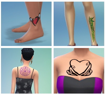 8 tattoos pack at SimFeetUnder