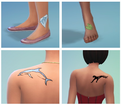Sims 4 8 tattoos pack at SimFeetUnder