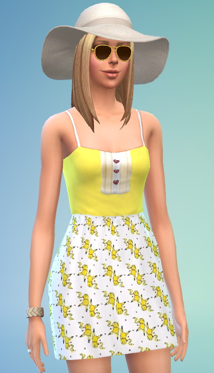 Sims 4 Pikachu pajamas and sundress at SimFeetUnder