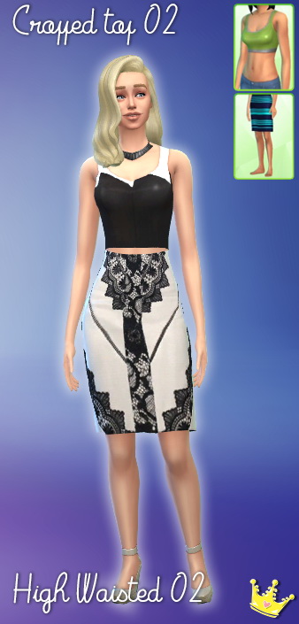 Sims 4 High waisted denim skirts at In a bad Romance