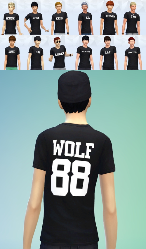 Sims 4 EXO Wolf 88 T Shirt at Darkiie Sims4