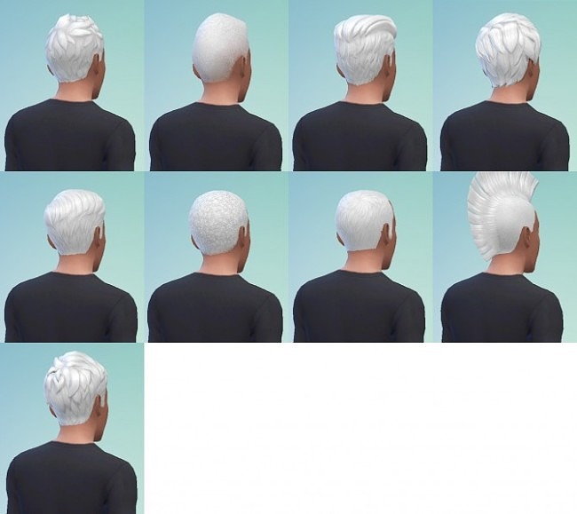 Sims 4 True White Hair Recolors male version at Simmiane