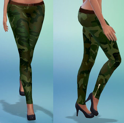 Camouflage legggings at TS4 Couture