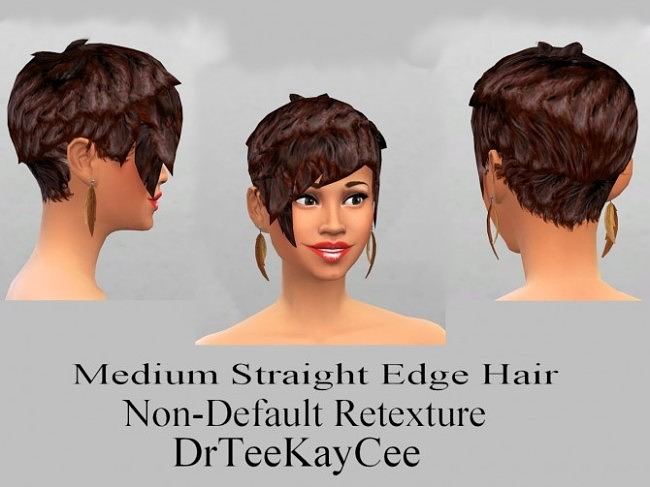 Sims 4 Medium straight hair retexture by DrTeeKayCee at Sim Culture Nation