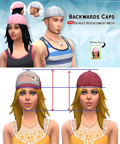 Sims 4 Default replacement MESH! Baseball cap, back turned! at LumiaLover Sims