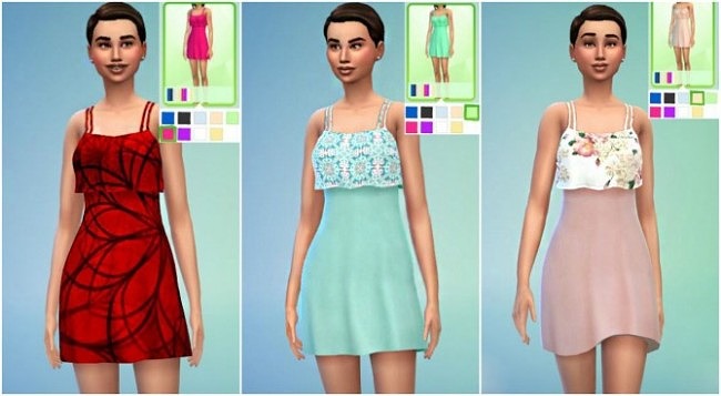 Sims 4 FLORAL DRESSES at Lulufrosty frog