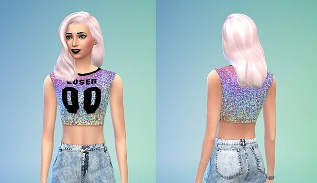 Sims 4 Shop Jeen Loser 00 Glitter Crop Top at Sims 4 Sweetshop