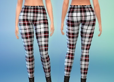 Red and White Plaid Leggings at Puresims » Sims 4 Updates