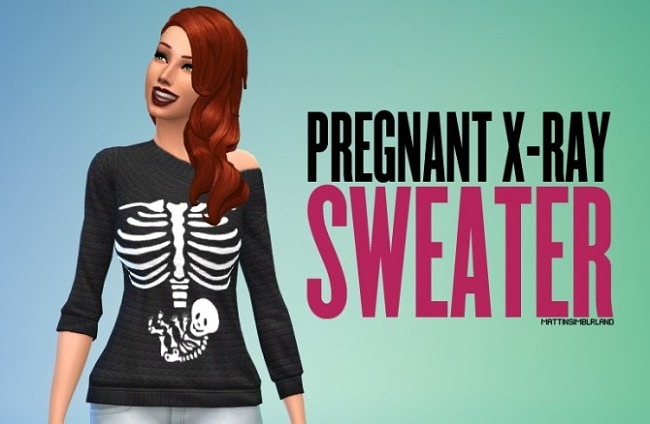 Sims 4 Pregnant X ray sweater non default at Matt In Simblrland