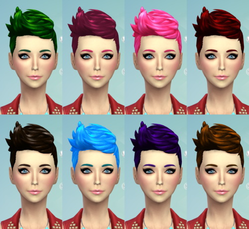 Sims 4 9 Non default Hair recolors at Darkiie Sims4