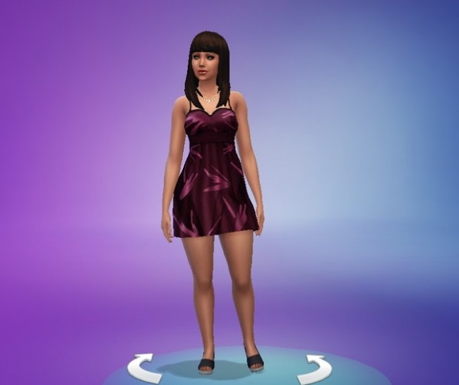 Sims 4 Love Magnet and Lilac Tops, Dark Blue Skinny Jeans and Purple Dress at Simply Simming