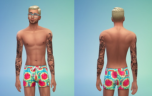 Sims 4 Blue Hawaii Purple Shorts and Tie Dye Shorts at Sims 4 Sweetshop