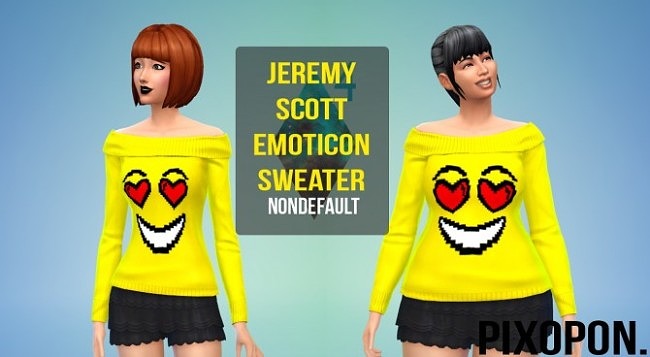 Sims 4 Non default Jeremy Scott Emoticon Sweater at Pixopon