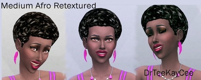 Sims 4 Medium Afro hair retextured at Sim Culture Nation