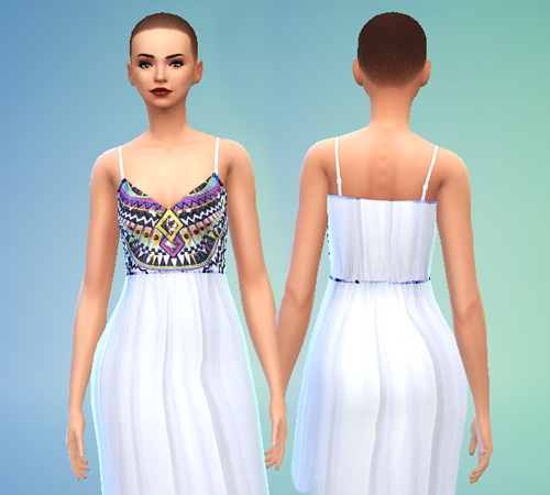 Sims 4 Embroidery Maxi Dress at Puresims