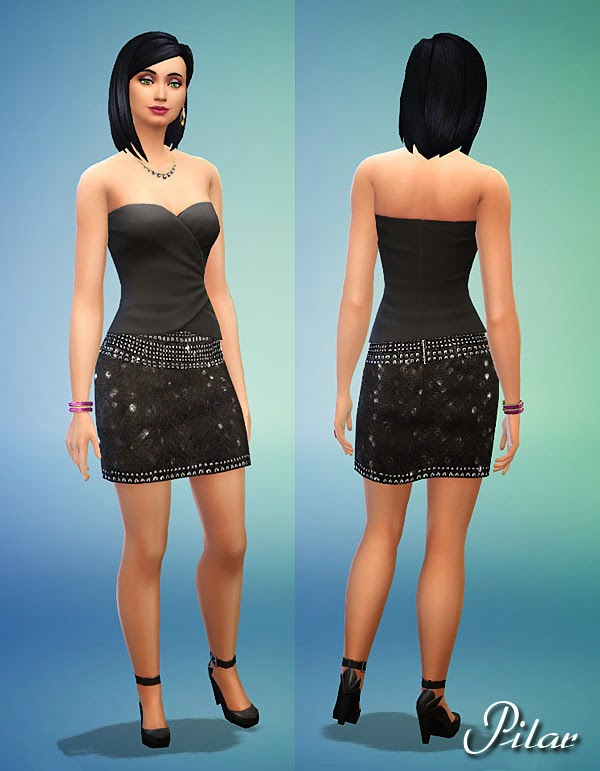 Sims 4 Two sequined skirts by Pilar at SimControl