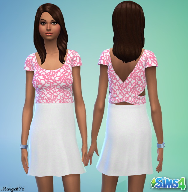 Sims 4 A Touch of Pink Sims 4 Dress by Margeh75 at Sims 3 Addiction