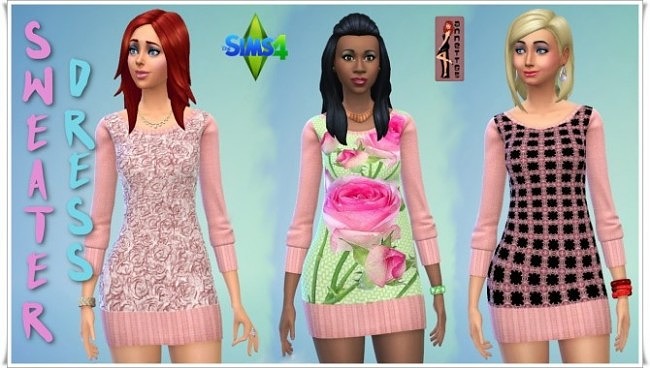 Sims 4 Sweater Dresses at Annett’s Sims 4 Welt