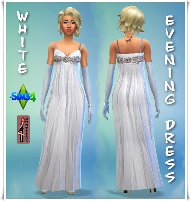 Sims 4 White Evening Dress at Annett’s Sims 4 Welt
