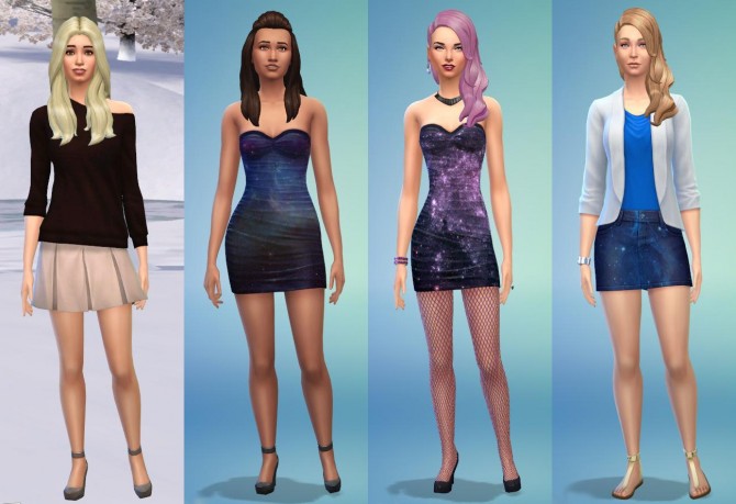 Sims 4 Galaxy Clothing Collection 11 items by Fuyaya at Sims Artists