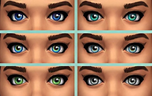 Sims 4 Phobia’s recolors of Sarhra’s Eyes conversion at Let them eat burnt waffles