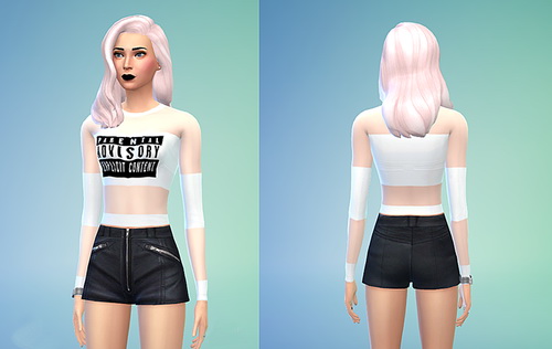 Sims 4 Non Default top at Sims 4 Sweetshop