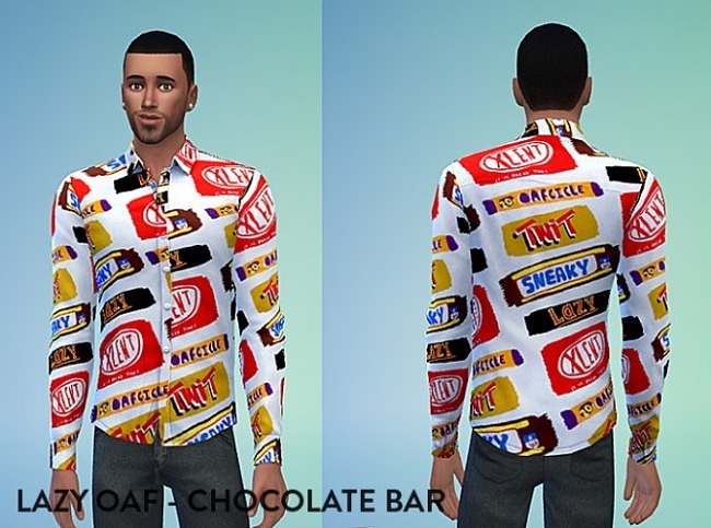 Sims 4 Lazy Oaf Stuff Chocolate Bar and Crush shirt at Sims 4 Sweetshop