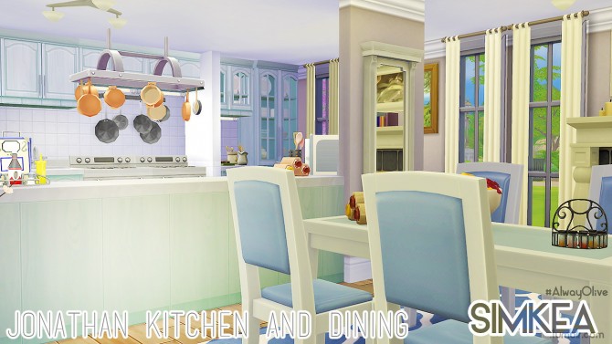 Sims 4 Jonathan Kitchen & Dining at Simkea