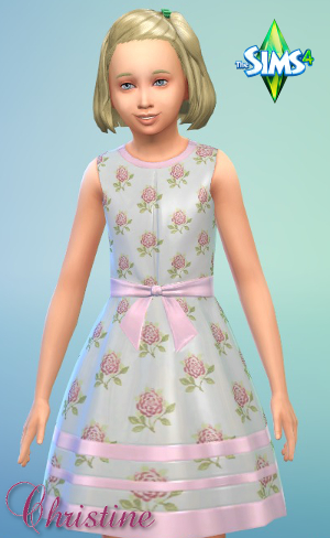 Sims 4 Pink floral dresses for kids by Christine at CC4Sims