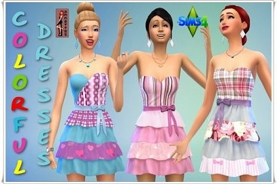 Colorful Dresses by Annett85 at Annett’s Sims 4 Welt