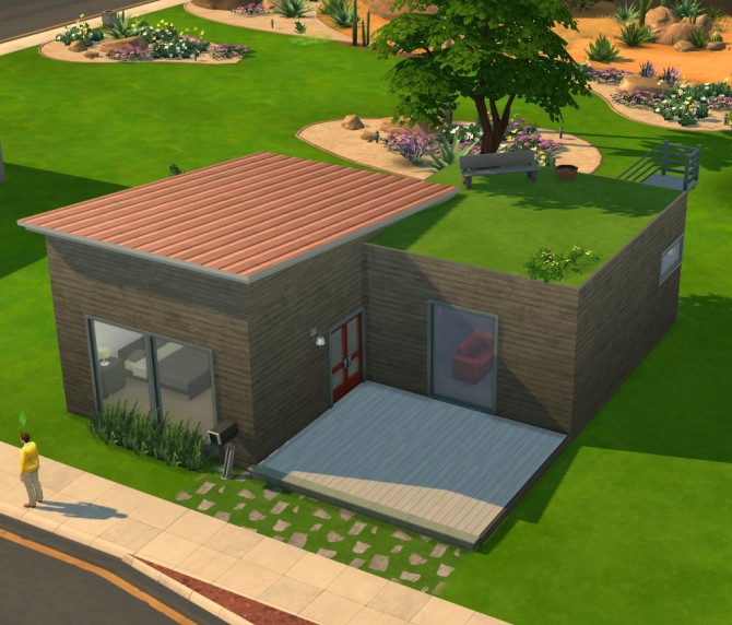 Sims 4 Modern Starter with Roof Yard at Simply Morgan