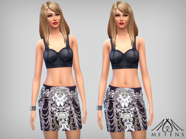 Sims 4 In The Shadows Skirt by Metens at The Sims Resource