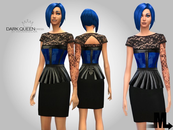 Sims 4 Dark Queen Dress by Miraminkova at TSR