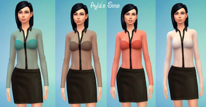 Sims 4 Transparent Blouse at Ayla’s Sims