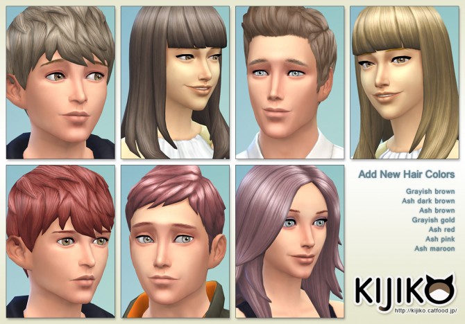 Sims 4 7 Hair Colors at Kijiko