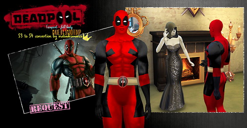 Sims 4 Deadpool face paint conversion S3 to S4 at In a bad Romance