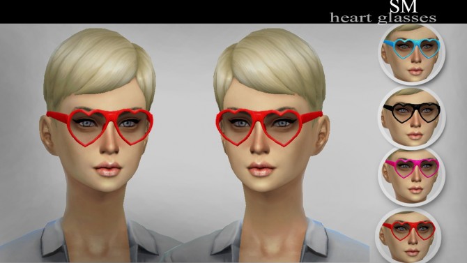 Sims 4 Heart Glasses new mesh at Simaniacos