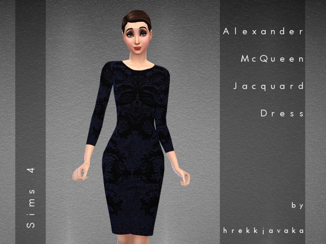 Sims 4 Jacquard dress at Hrekkjavaka Sims