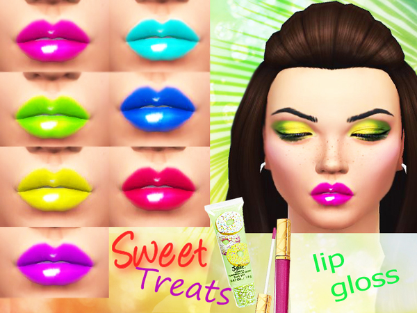 Sims 4 Sweet treats lip gloss by Pinkzombiecupcakes at TSR