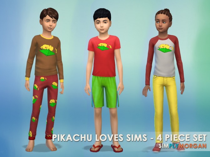 Sims 4 Pikachu Loves Sims   4 clothes set at Simply Morgan