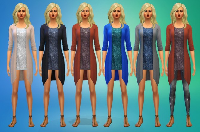 Sims 4 Cardigan with Sparkly Top at Seventhecho