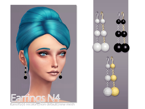Sims 4 Earrings N4 (New mesh) by KanoYa at TSR