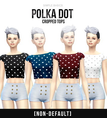 Polka dot cropped tops at Poodsy