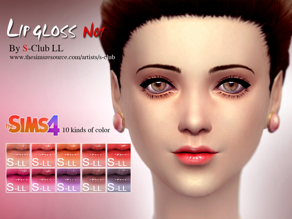 Sims 4 LL Lipstick LowSheen 01 by S Club at TSR