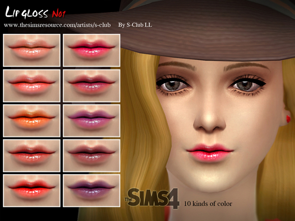 Sims 4 LL Lipstick LowSheen 01 by S Club at TSR