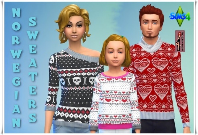 Sims 4 Norwegian Sweaters at Annett’s Sims 4 Welt