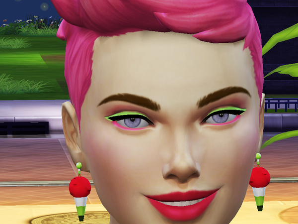 Sims 4 Watermelon earrings by Pinkzombiecupcakes at The Sims Resource