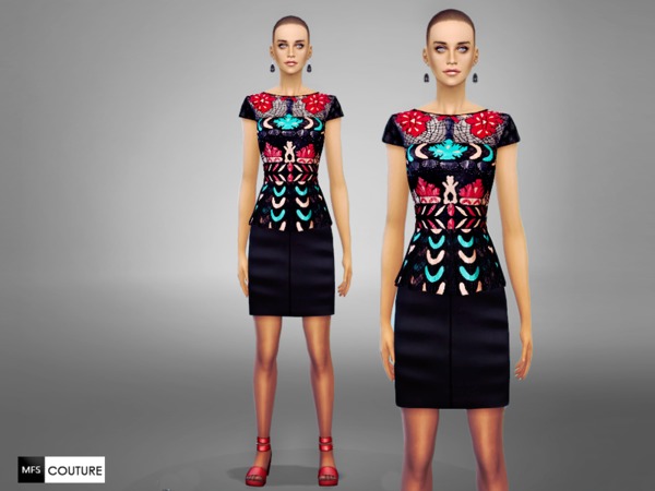 Sims 4 Baroque Dress by MissFortune at The Sims Resource