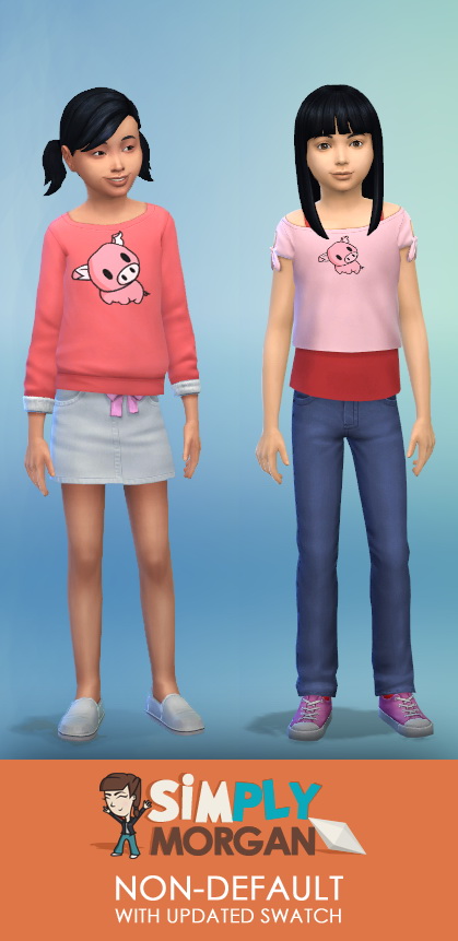 Sims 4 Two Piggy Shirt Recolors at Simply Morgan