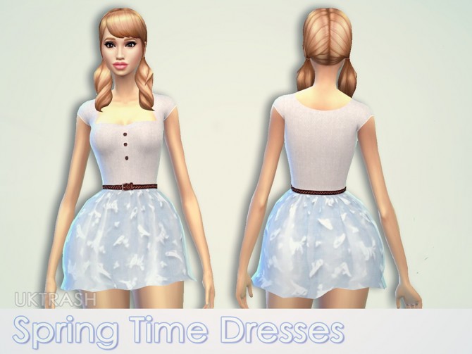 Sims 4 Spring Time dresses and shoes by Uktrash at Mtndewduhh